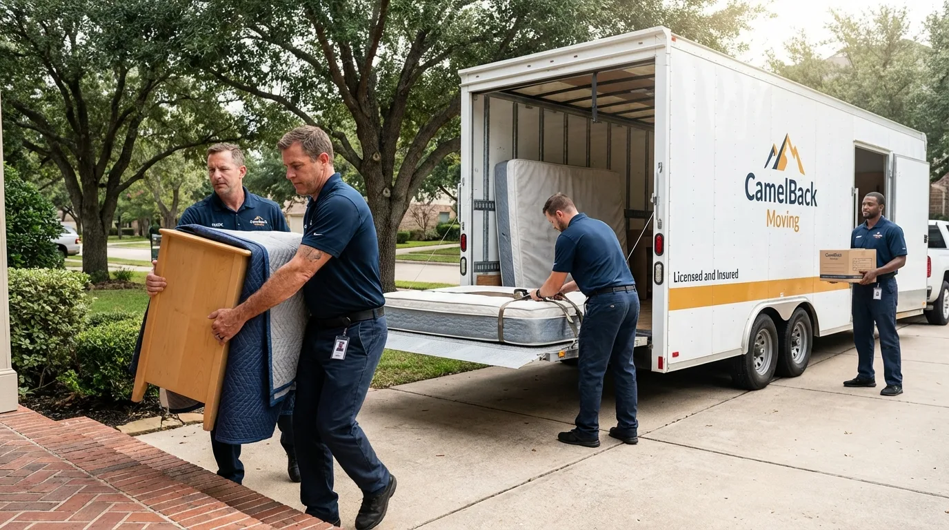 Crew loading residential truck for cross-state move from Charlotte, TN
